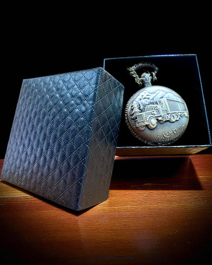 Reloj de Bolsillo "Road King" – con motivo de Camión, con grabado, para regalo