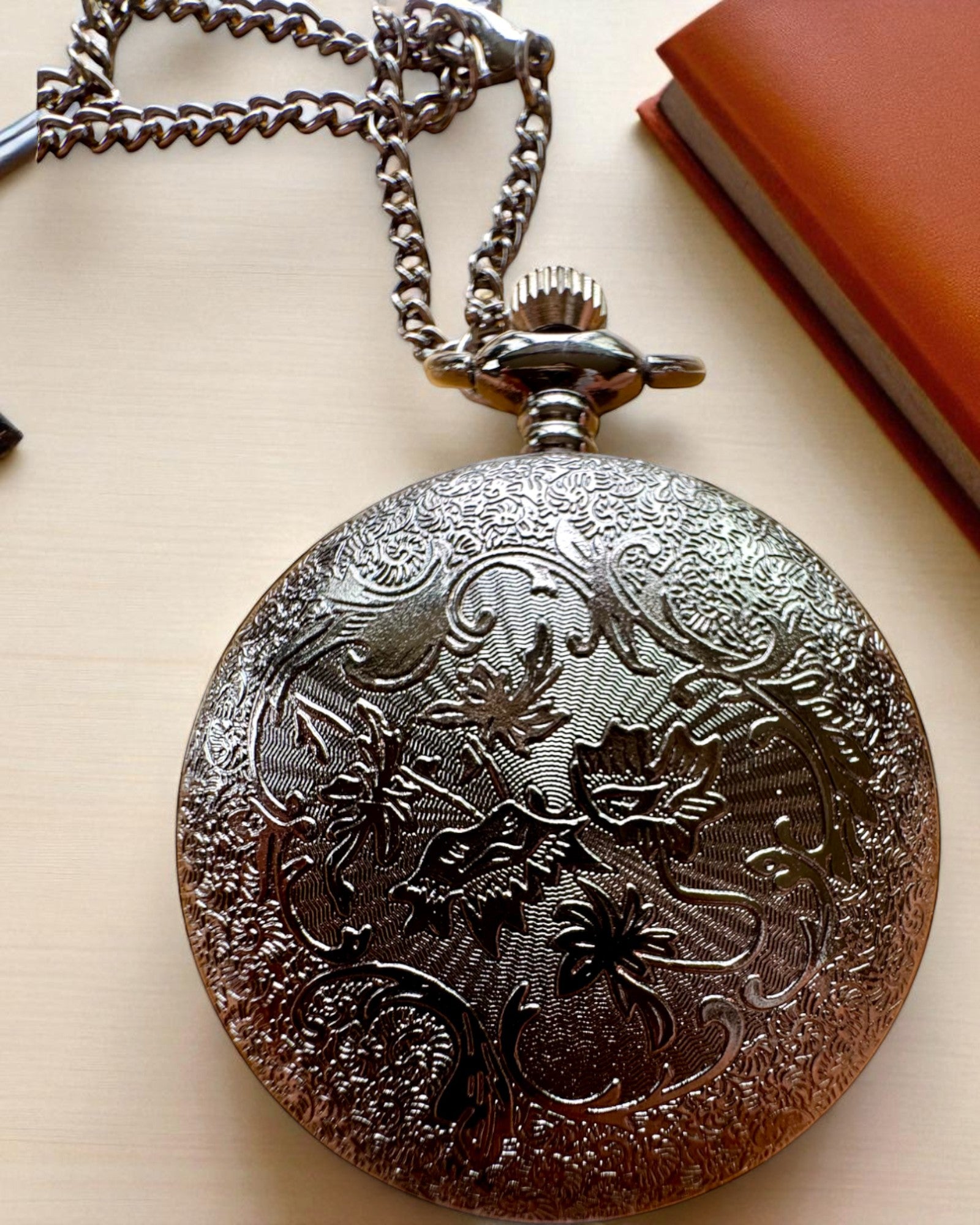Reloj de Bolsillo Negro „Midnight Elegance”, personalización para regalo con grabado