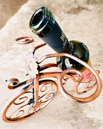 Soporte para Vino "WineCycle" en Forma de Bicicleta - posibilidad de personalización con grabado para regalo