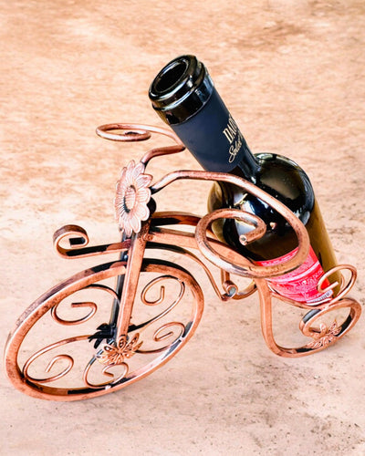 Soporte para Vino "WineCycle" en Forma de Bicicleta - posibilidad de personalización con grabado para regalo