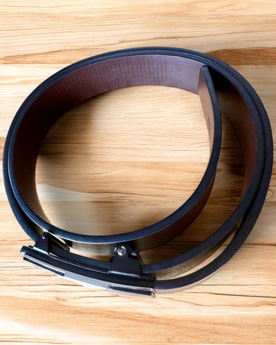 Cinturón Negro para Hombre con Hebilla Automática Cabor Kunkel, posibilidad de personalización con grabado para regalo