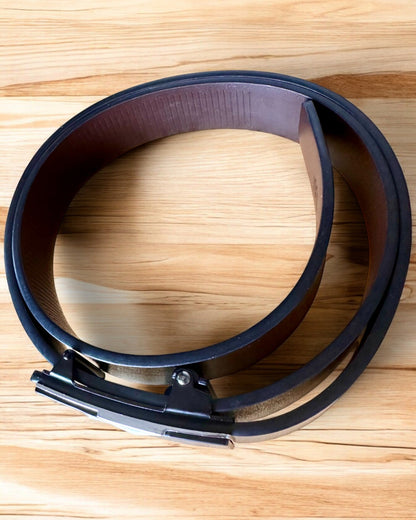 Cinturón Negro para Hombre con Hebilla Automática Cabor Kunkel, posibilidad de personalización con grabado para regalo