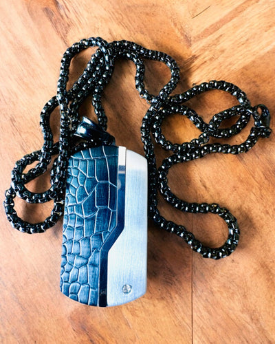 Collar masculino Dog Tag "SteelVision" – acero inoxidable, 15 variantes, personalización con grabado