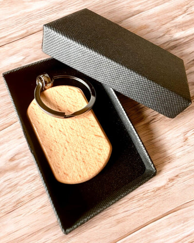 Elegante Llavero de Madera con Posibilidad de Personalización con Grabado – Ideal para Regalo