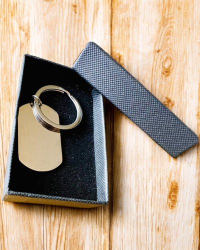 Brelok Militar ID "Placa de Identificación" de Acero Inoxidable – Grabado Personalizado