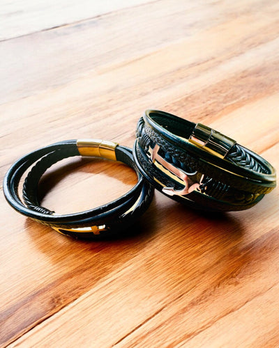 Pulsera masculina Ancla de Elegancia con opción de grabado para regalo