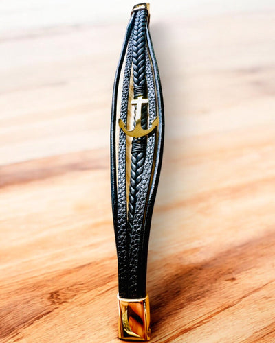 Pulsera masculina Ancla de Elegancia con opción de grabado para regalo