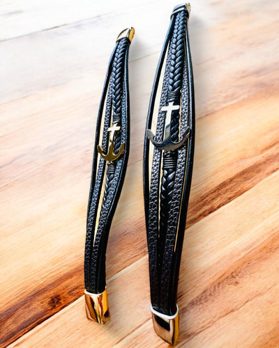 Pulsera masculina Ancla de Elegancia con opción de grabado para regalo