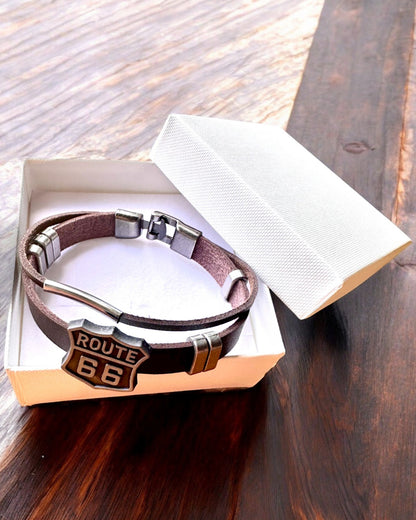 Pulsera del Viajero Ruta 66 - posibilidad de personalización con grabado