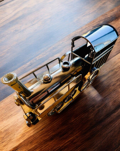 Locomotora de hierro "Retro Express" – decoración, modelo, hecho a mano con posibilidad de grabado para regalo