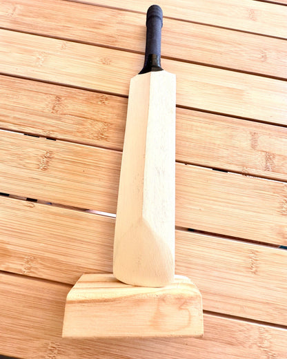 Bate de Cricket de Madera con Soporte - decoración, Ideal para Regalo con Opción de Grabado