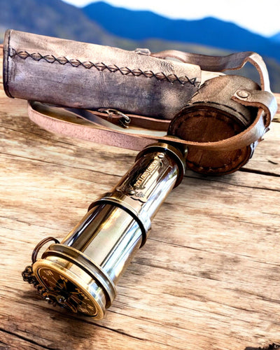 Luneta Premium "Voyager" con Luneta Grabada y Estuche de Cuero Natural, posibilidad de personalización con grabado para regalo