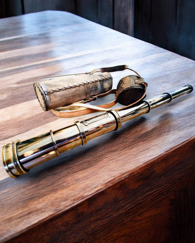 Luneta Premium "Voyager" con Luneta Grabada y Estuche de Cuero Natural, posibilidad de personalización con grabado para regalo