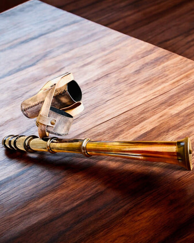 Luneta Premium "Voyager" con Luneta Grabada y Estuche de Cuero Natural, posibilidad de personalización con grabado para regalo