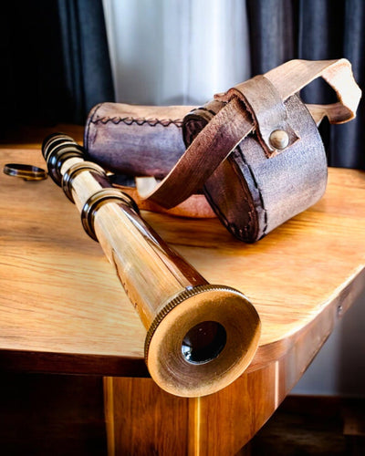 Luneta Premium "Voyager" con Luneta Grabada y Estuche de Cuero Natural, posibilidad de personalización con grabado para regalo