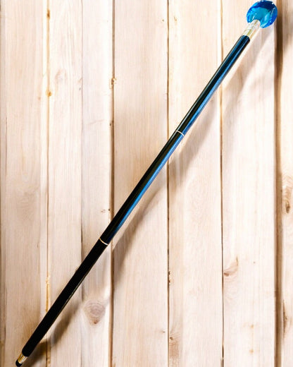 Bastón para caminar "Niebieski Diament" - Madera Hecha a mano, posibilidad de grabado