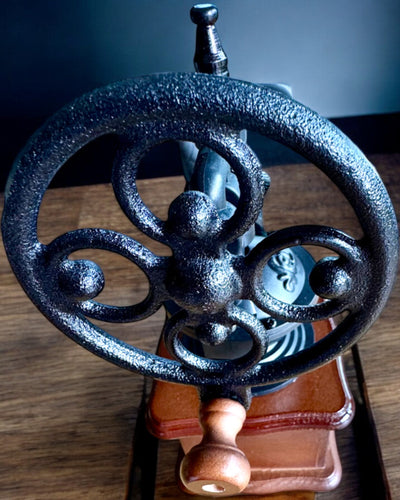 Molino de café retro "Vintage Café" de 27 cm de altura, con posibilidad de personalización con grabado para regalo