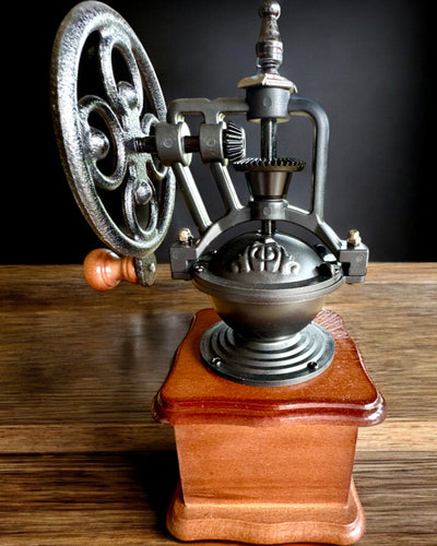 Molino de café retro "Vintage Café" de 27 cm de altura, con posibilidad de personalización con grabado para regalo