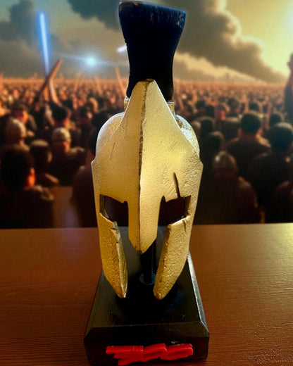 Casco espartano premium – escultura decorativa hecha a mano, posibilidad de personalización con grabado para regalo