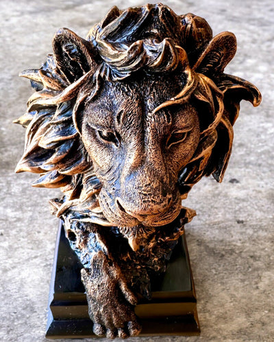 León Real - Figura Decorativa Majestuosa con Posibilidad de Grabado, 2 variantes de color a elegir, para regalo