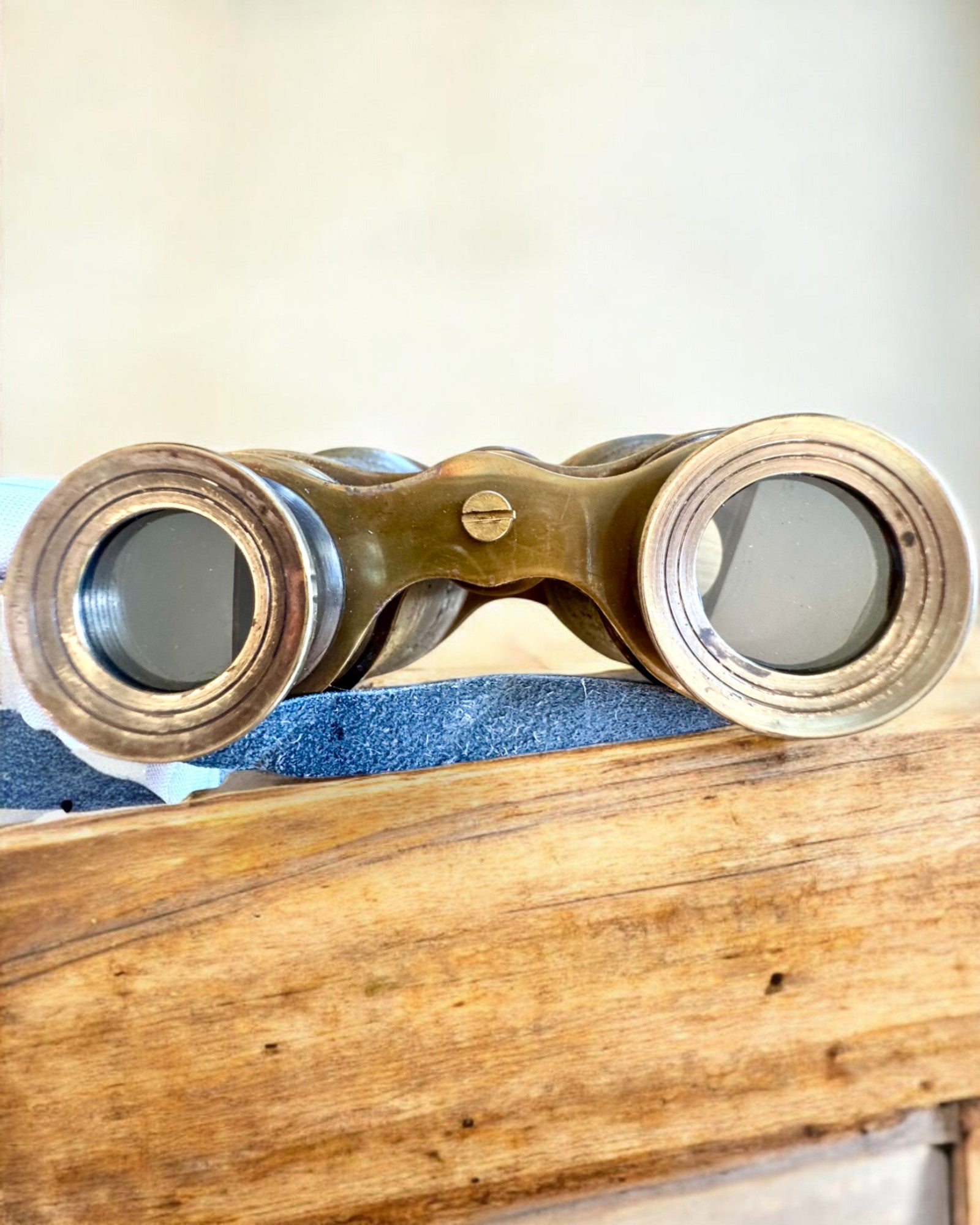 Prismáticos con estuche de cuero Victorian's Eye, 11 cm de latón, decorados a mano, personalización con grabado para regalo