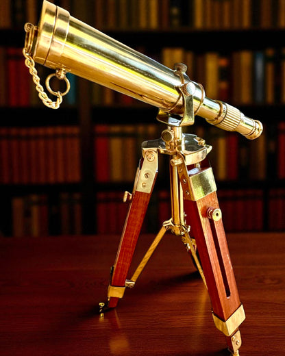 Catalejo Celestial en soporte de madera 41 cm, opción de personalización con grabado como regalo
