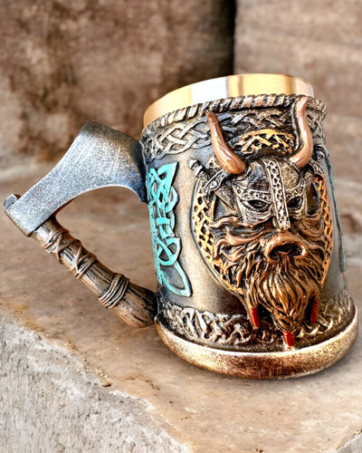 Taza vikinga Ragnar's Horn - con opción de grabado para regalo, 250 ml