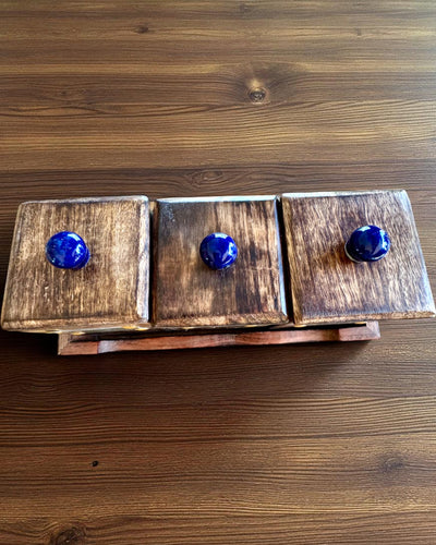 Conjunto Royal Trio – Té, Café, Azúcar de madera de Shisham, hecho a mano, con opción de grabado para regalo