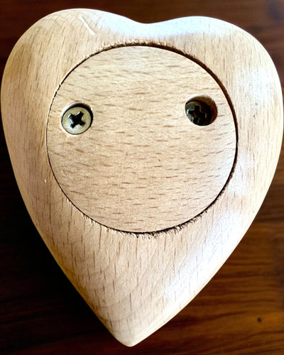 Corazón de madera, caja de 9 cm para Sentimiento Secreto, posibilidad de personalización con grabado para regalo