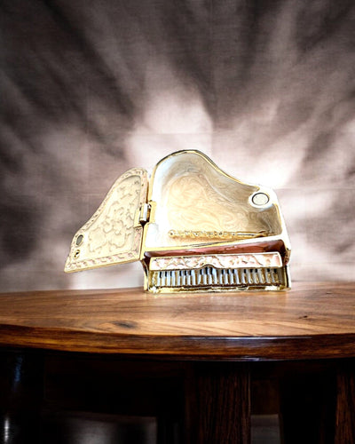 Elegante joyero "Mini Piano - rosas clásicas" - con opción de grabado para regalo