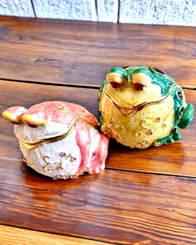 Elegante caja decorativa "Żabi Skarb" para regalo personalización, con opción de grabado