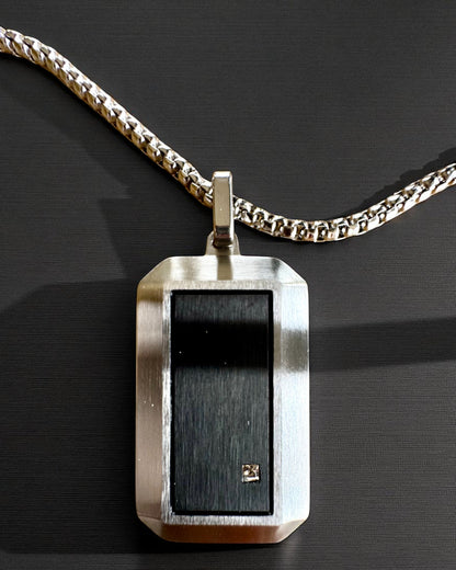Collar masculino Dog Tag "SteelVision" – acero inoxidable, 15 variantes, personalización con grabado