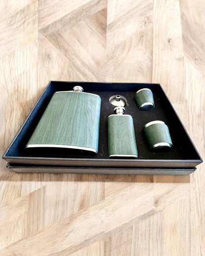 Juego de petacas con vasos "Forest Spirit", para regalo personalización con grabado