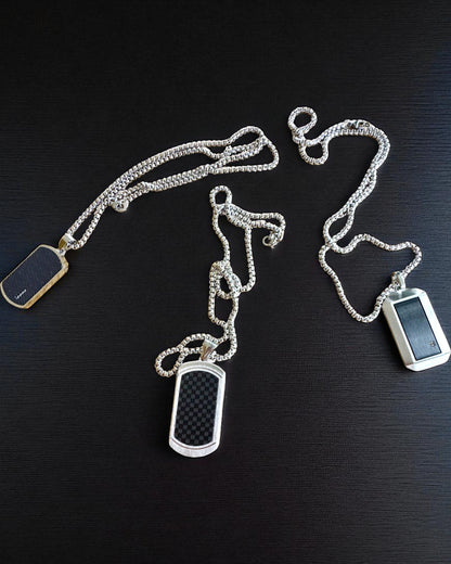Collar masculino Dog Tag "SteelVision" – acero inoxidable, 15 variantes, personalización con grabado