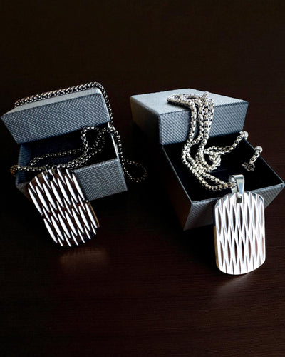 Collar masculino Dog Tag "SteelVision" – acero inoxidable, 15 variantes, personalización con grabado