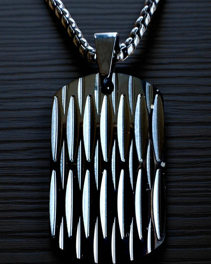 Collar masculino Dog Tag "SteelVision" – acero inoxidable, 15 variantes, personalización con grabado