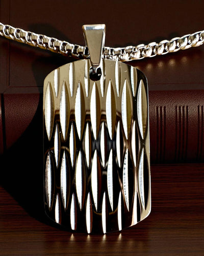 Collar masculino Dog Tag "SteelVision" – acero inoxidable, 15 variantes, personalización con grabado