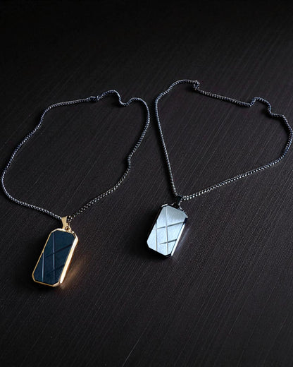 Collar masculino Dog Tag "SteelVision" – acero inoxidable, 15 variantes, personalización con grabado