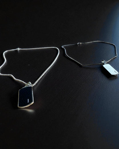Collar masculino Dog Tag "SteelVision" – acero inoxidable, 15 variantes, personalización con grabado