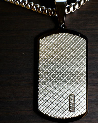 Collar masculino Dog Tag "SteelVision" – acero inoxidable, 15 variantes, personalización con grabado