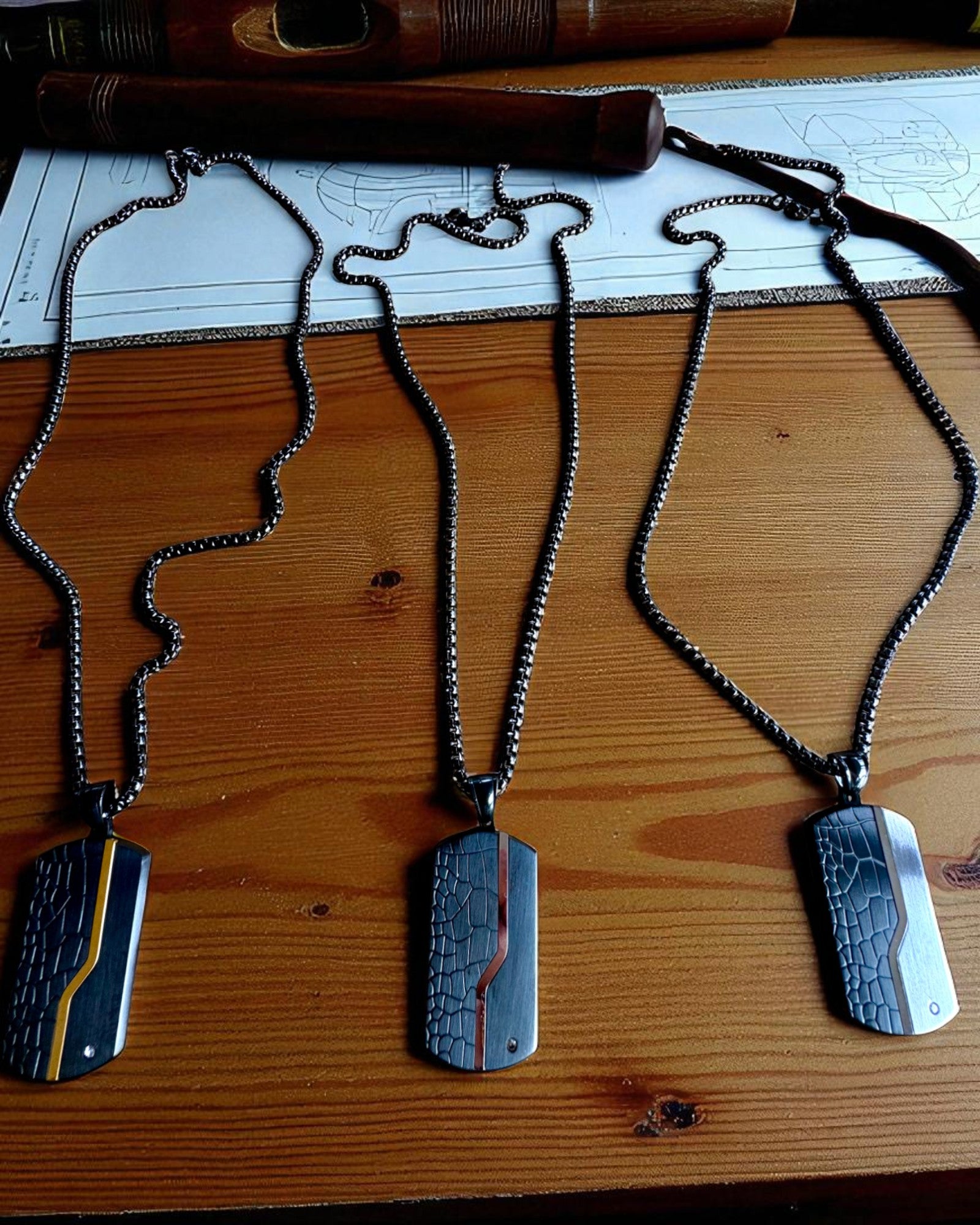 Collar Masculino Fuerza Elegante - personalización con grabado para regalo
