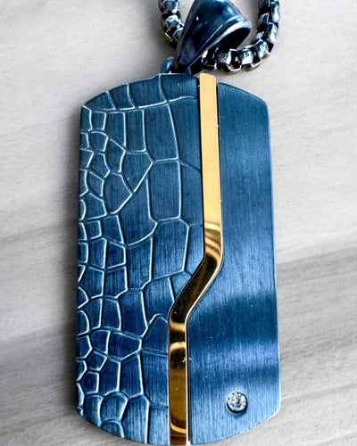 Collar masculino Dog Tag "SteelVision" – acero inoxidable, 15 variantes, personalización con grabado