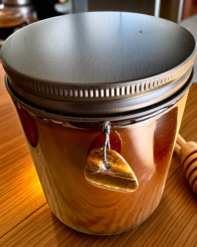 Vela intencional Poder del Tigre – Confianza en uno mismo y prosperidad, 250 ml, posibilidad de personalización de la tapa para regalo