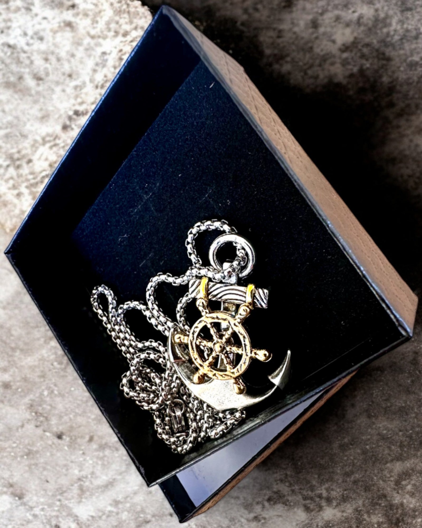 Amuleto Morski "Kotwica Kapitana", collar con opción de grabado para regalo