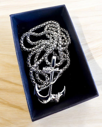 "Kotwica Determinacji - Amuleto Marino", collar, posibilidad de personalización con grabado para regalo, 3 variantes a elegir