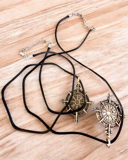 Amuleto "Wojownik Północy" - Brújula Vikinga, posibilidad de personalización con grabado para regalo, 2 variantes a elegir