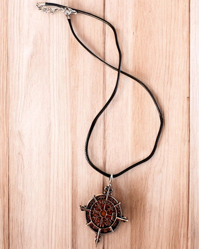 Amuleto Guerrero del Norte - Brújula Vikinga, posibilidad de personalización con grabado para regalo, 2 variantes a elegir