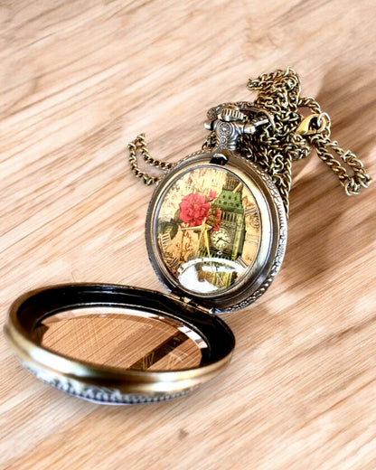 Reloj de Bolsillo "Vintage Charm" personalización con grabado para regalo