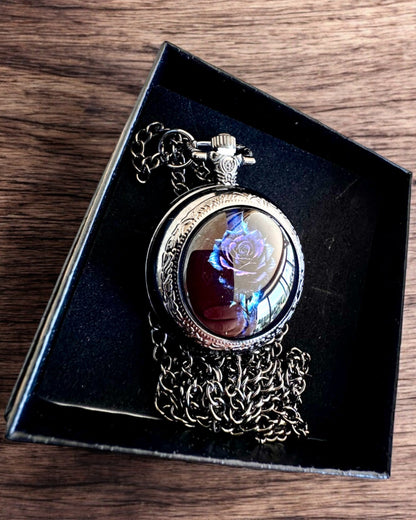 Reloj de bolsillo "Róża Mroku" - acero inoxidable, con opción de grabado para regalo