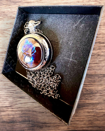 Reloj de bolsillo "Róża Mroku" - acero inoxidable, con opción de grabado para regalo